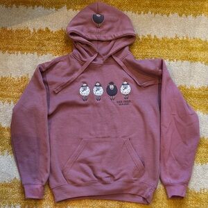 Unisex Purple Sheep Hoodie "Baa Haba Maine" Bar Harbor size Small Sweatshirt